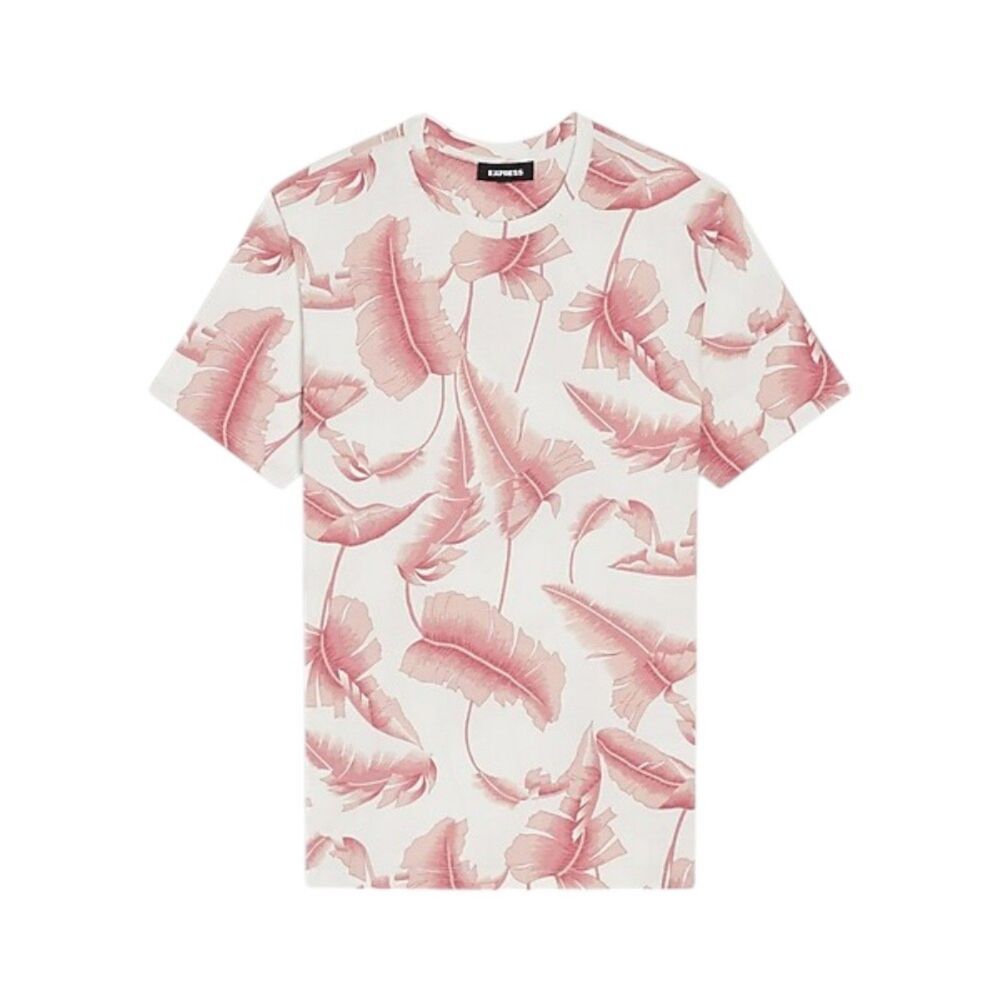 Express Leaf Print Crew Neck T-Shirt | Sz: XL‎ | NWT